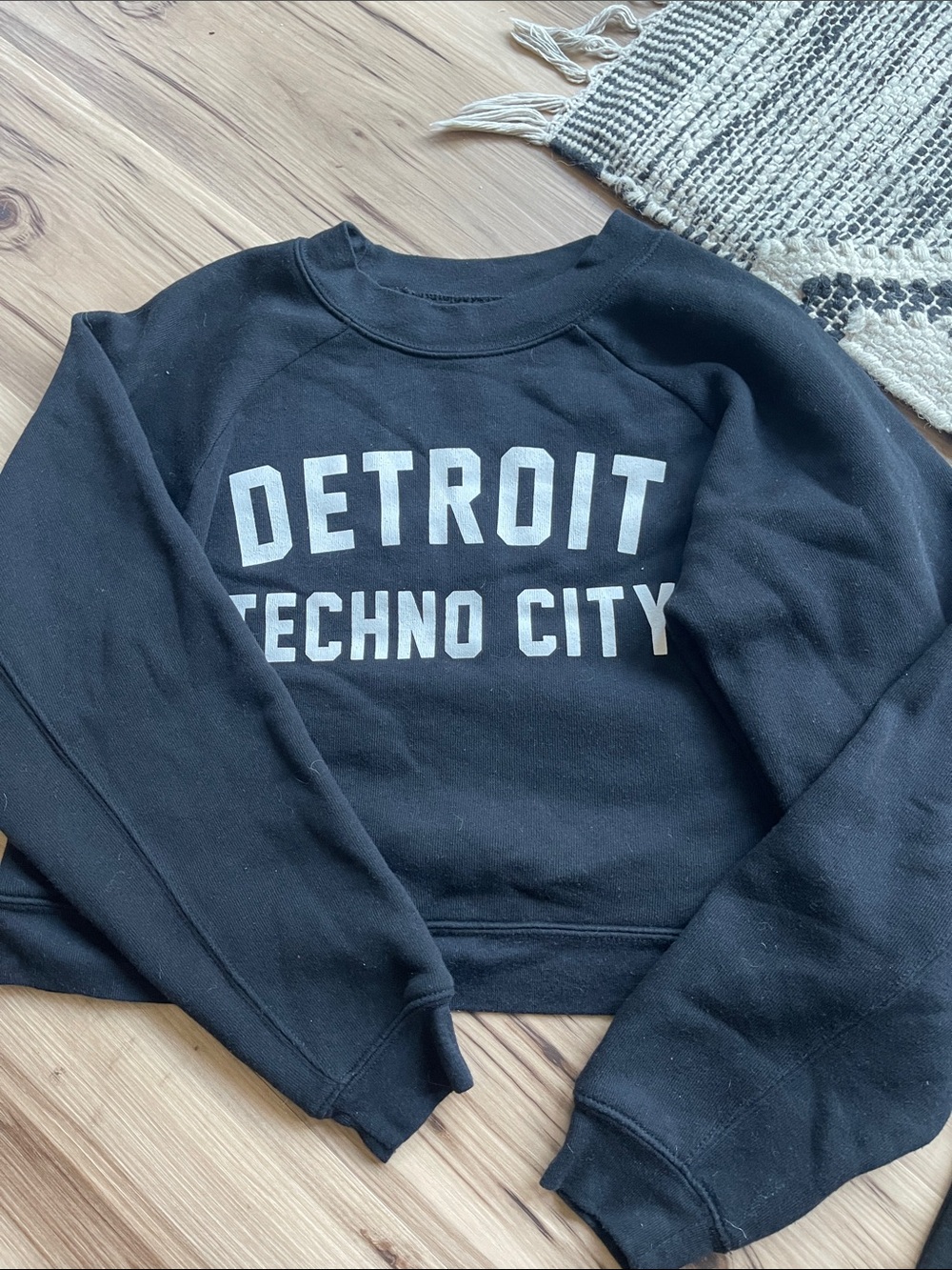 Black Detroit Techno City Women’s Crewneck Sweatshirt